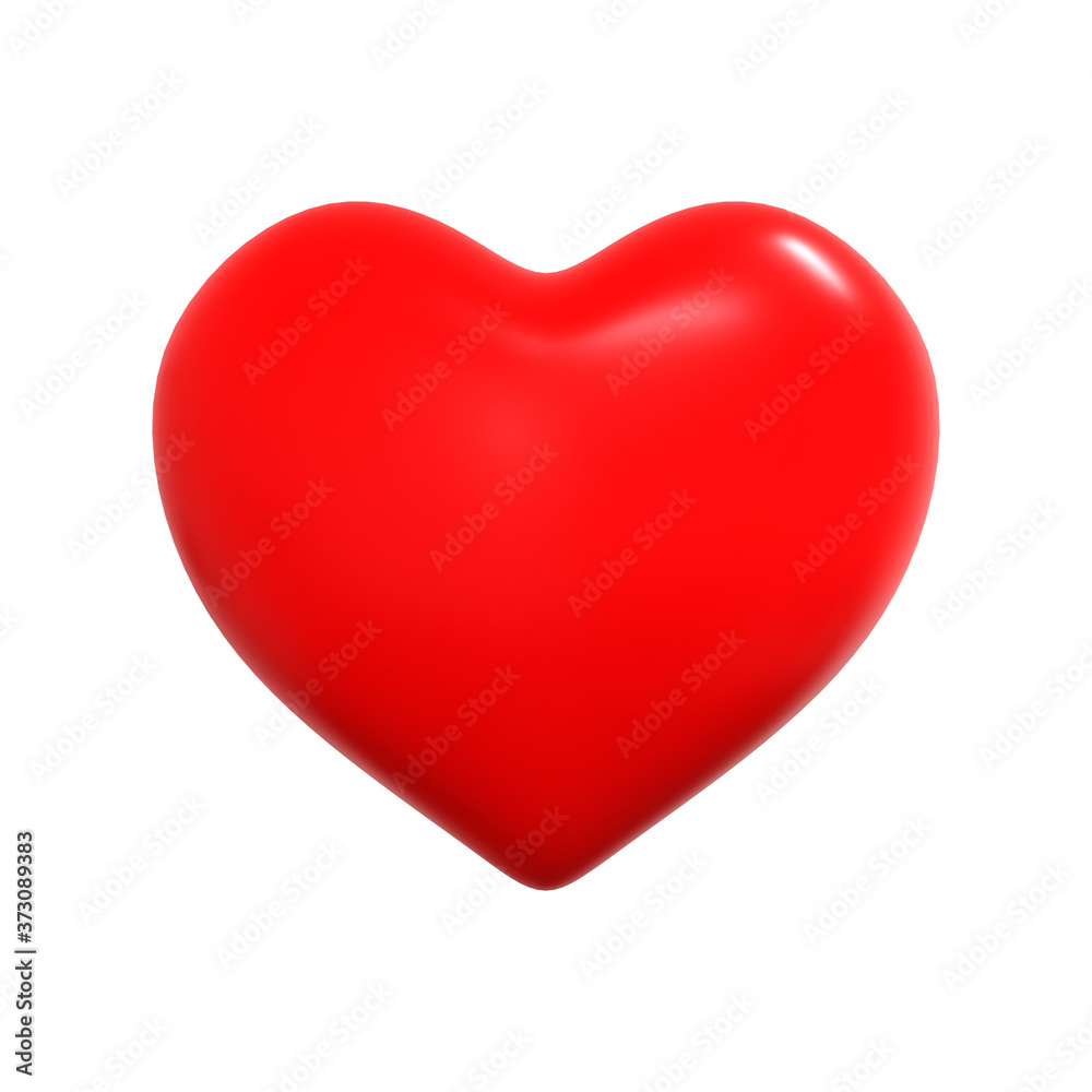 3D heart shape isolated on white background. 3D rendering 3D heart shape isolated on white background. 3D rendering