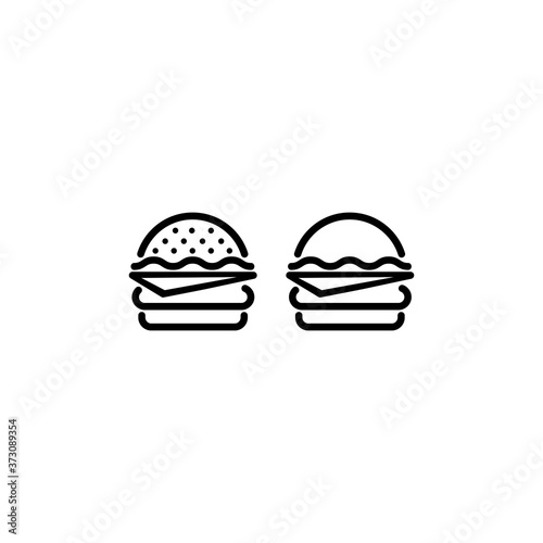 Sandwich, hamburger, cheeseburger line icon. Vector on isolated white background. EPS 10