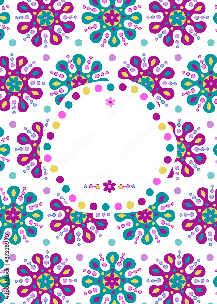 Mandala ethnic background with empty space for text. Invitation or greeting banner in bright color. African, Arabian, Indian motifs Mandala ethnic background with empty space for text. Invitation or greeting banner in bright color. African, Arabian, Indian motifs