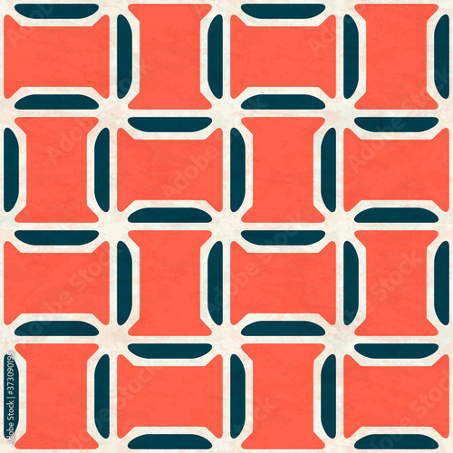 Abstract seamless pattern in mid century modern colors, vector illustration with texture