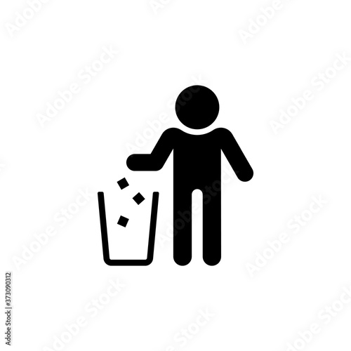 Garbage recycling sign. Trash icon. The basket symbol is isolated on a white background. EPS 10