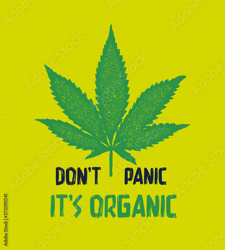 Print with marijuana for a t shirt. Vector illustration