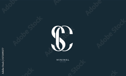 Alphabet letter icon logo SC photo