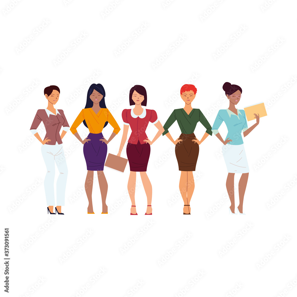 businesswomen cartoons with files vector design businesswomen cartoons with files vector design