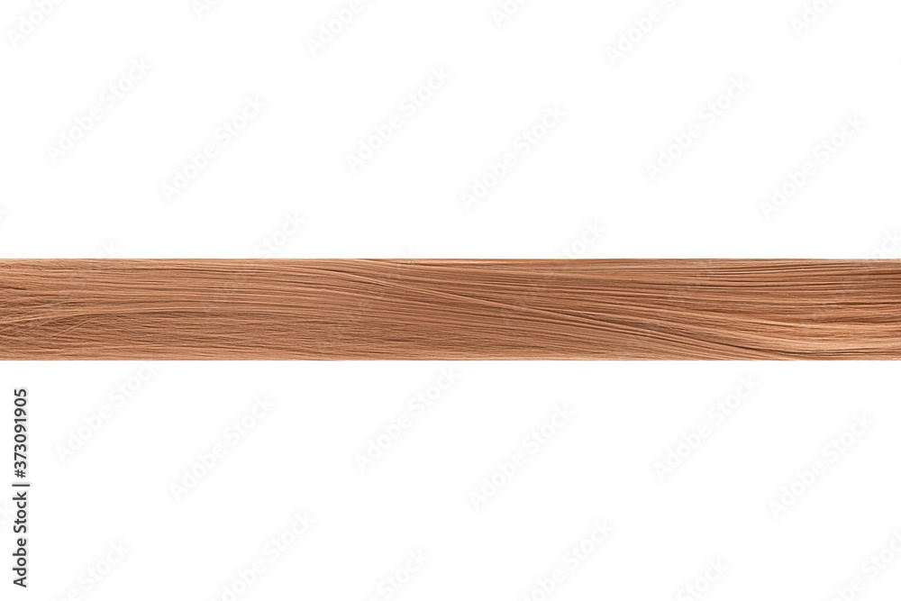 Brown hair in line shape on white background, isolated