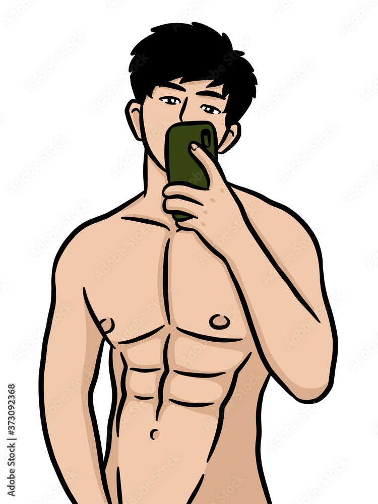 Fototapeta premium cartoon cute man on white background