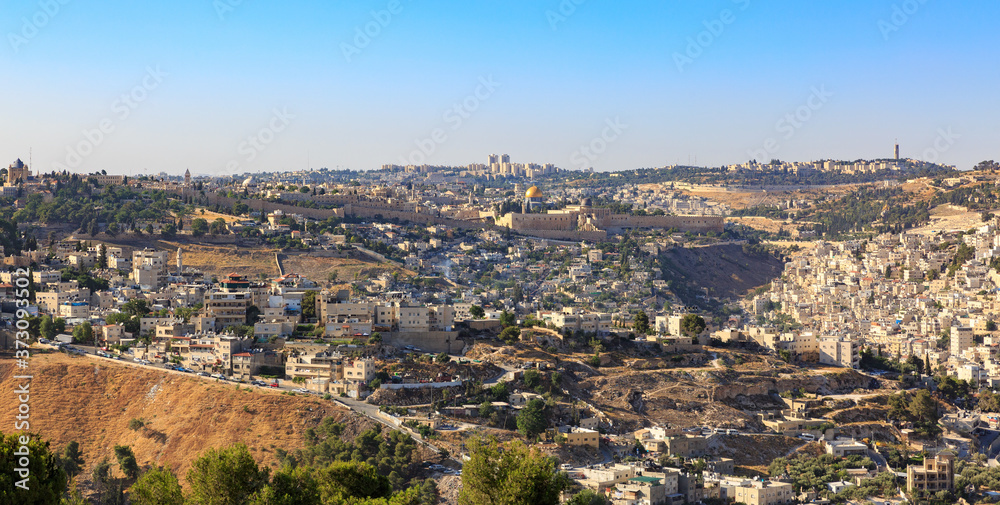 View on old city Jerusalem, capital of the state of Israel