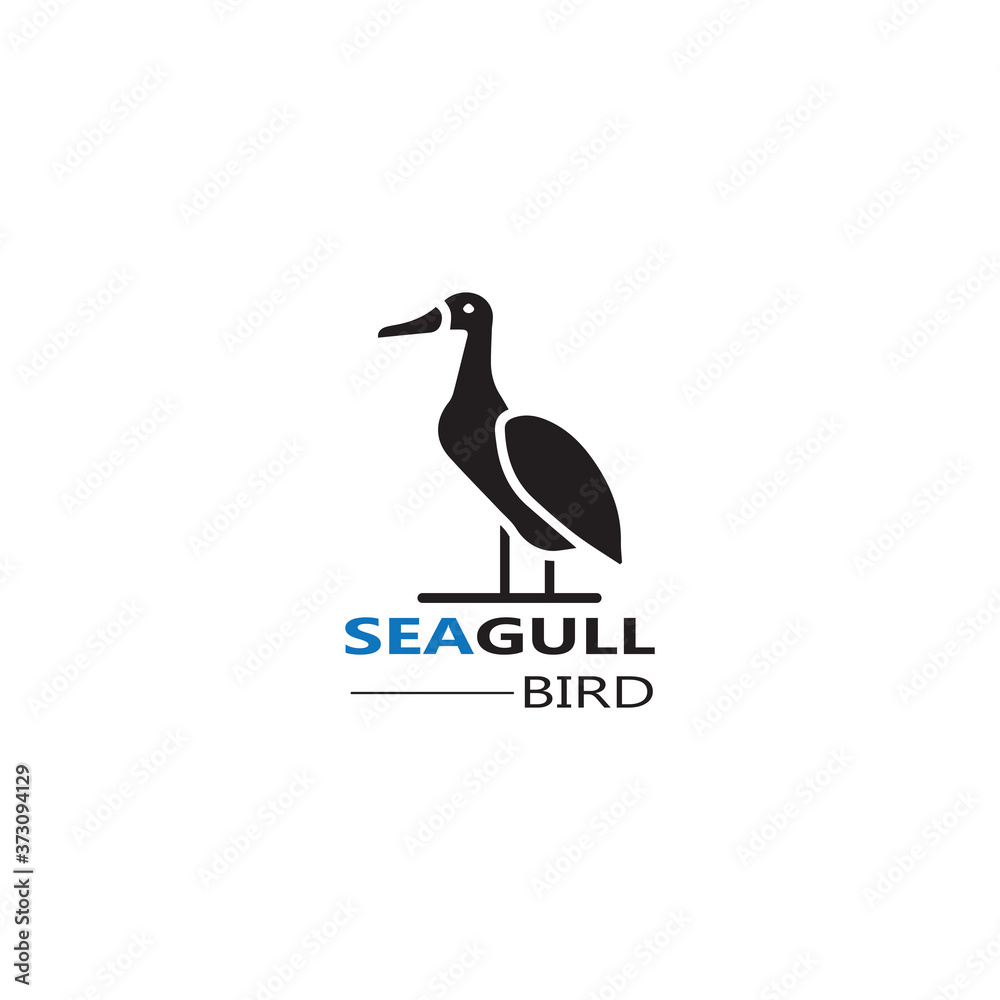 Obraz premium Seagull Bird logo icon vector designs