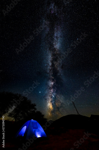 Milky way and a sky in the desert