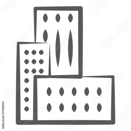 
City superstructure vector, skyline linear icon 
