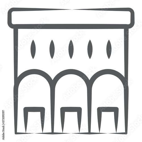 
Vector style of water dam, hydropower in linear style 
