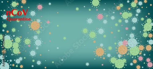 nCoV Quarantine Vector Banner. Flat Cartoon Coronavirus Medical 