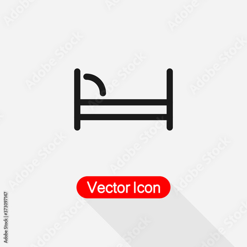 Bed Icon Hotel Symbol Vector Illustration Eps10