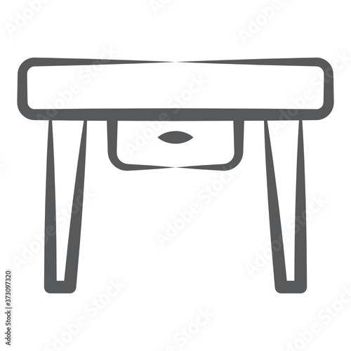 
Study table icon style, tabletop in modern linear style 
