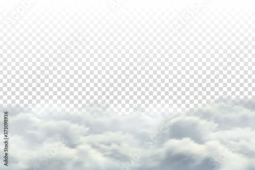 Vector realistic isolated cloud sky for template decoration and covering on the transparent background. Concept of storm. 