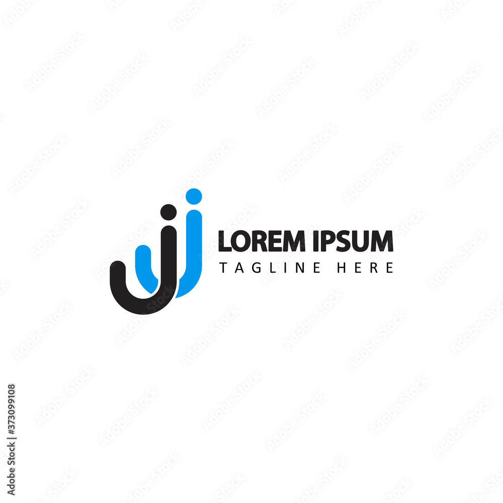 initial jj letter linked logo template design initial jj letter linked logo template design