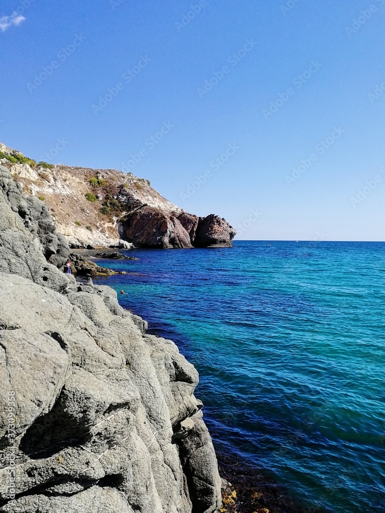 Cape Fiolent, Crimea. Crimea coast, Russia. Black sea and rocks