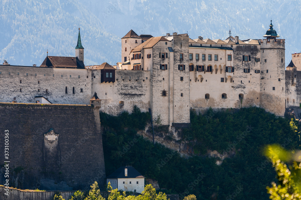 Festung Hohensalzburg in Salzburg Österreich vom Kapuzinerberg
