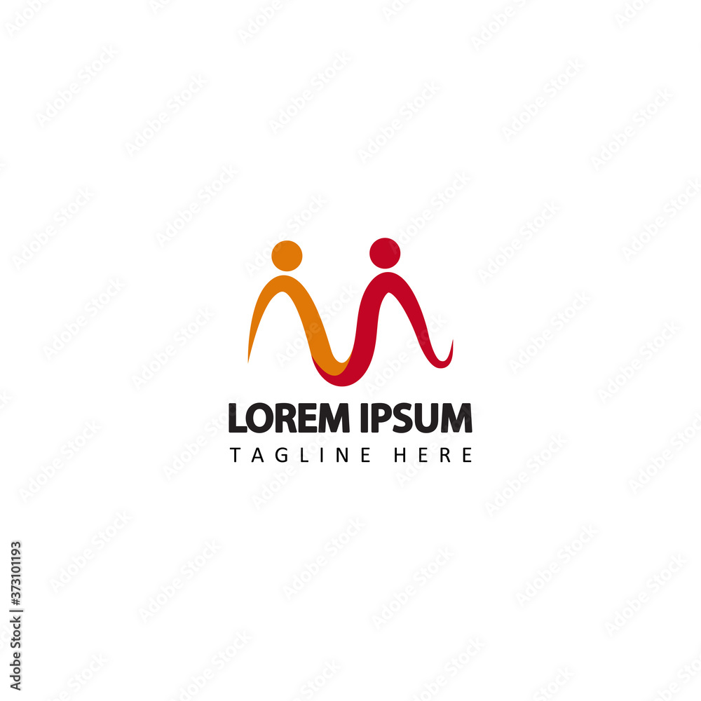 Human social, unity, together, connection, relation, community logo, initial letter m logo template design vector Human social, unity, together, connection, relation, community logo, initial letter m logo template design vector