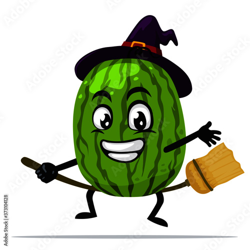Vector illustration of watermelon mascot or character