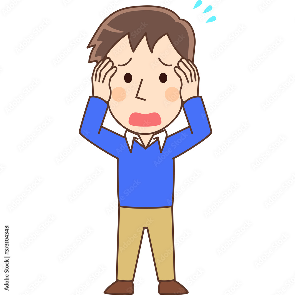 焦る男性のイラスト