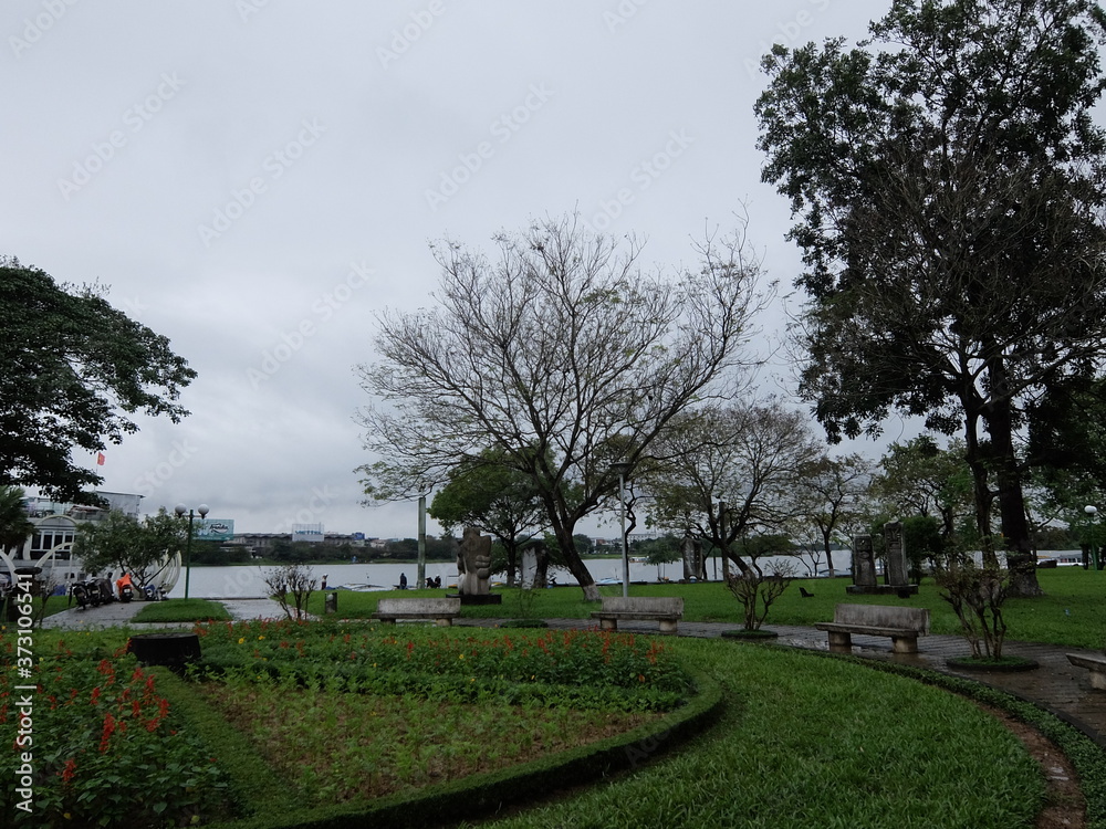 Obraz premium フエの公園から見える景観