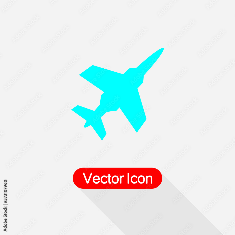 Fighter Plane Icon, Plane Icon Vector Illustration Eps10