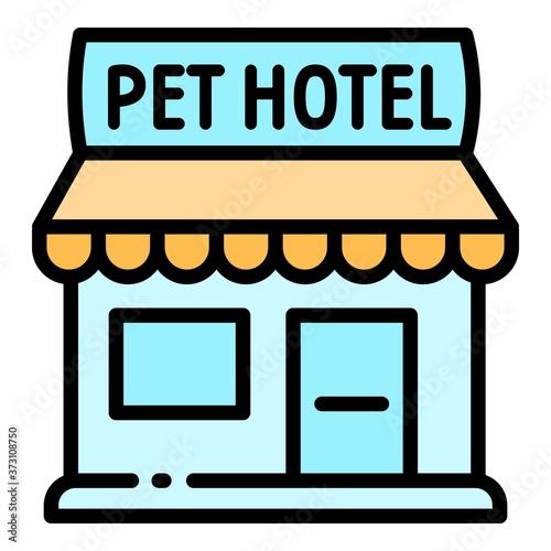 Street pet hotel icon. Outline street pet hotel vector icon for web design isolated on white background