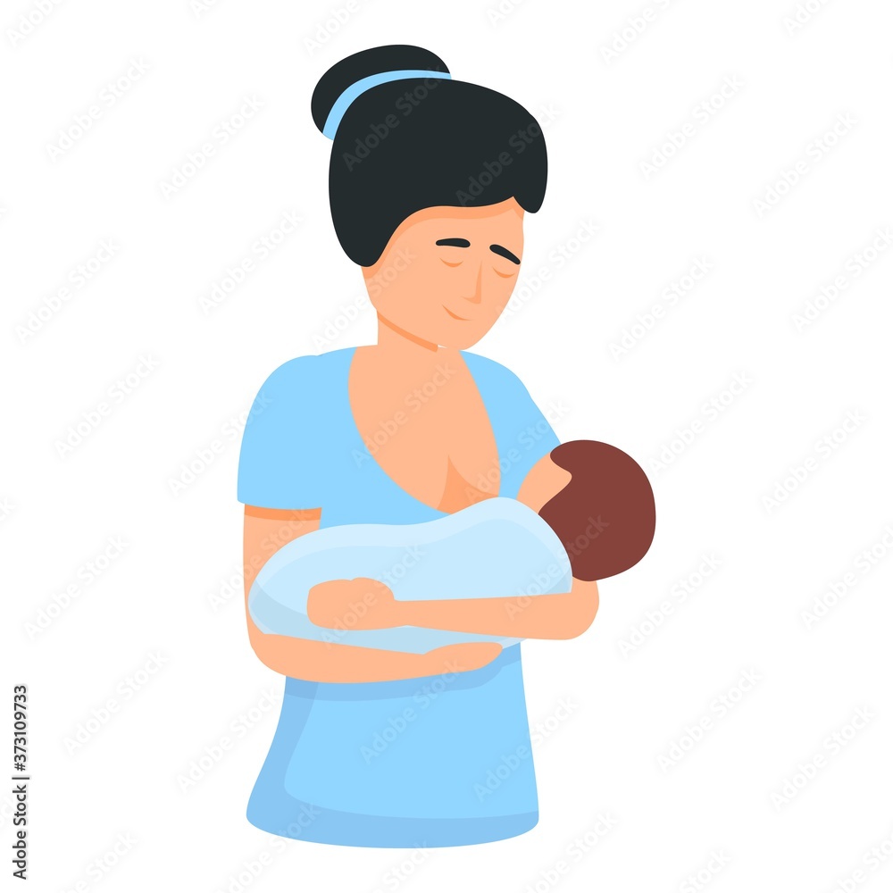 Nursing breast feeding icon. Cartoon of nursing breast feeding vector icon for web design isolated on white background Nursing breast feeding icon. Cartoon of nursing breast feeding vector icon for web design isolated on white background