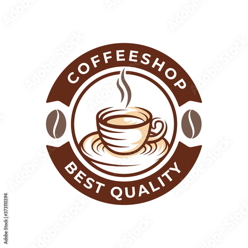 Coffee Logo design vector illustration. Retro Vintage Coffee Logo vector design concept for cafe and restaurant emblem. Coffee Shop vector design for Logo  icon  label  badge  sign and symbol.