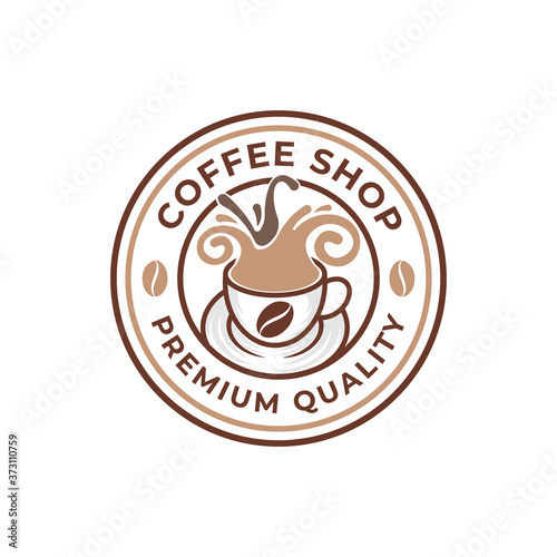 Coffee Logo design vector illustration. Retro Vintage Coffee Logo vector design concept for cafe and restaurant emblem. Coffee Shop vector design for Logo  icon  label  badge  sign and symbol.