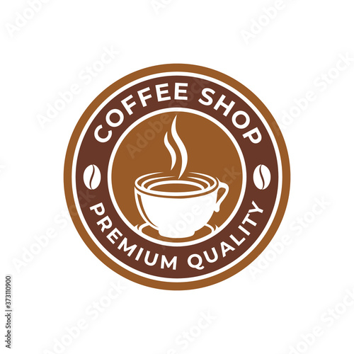 Coffee Logo design vector illustration. Retro Vintage Coffee Logo vector design concept for cafe and restaurant emblem. Coffee Shop vector design for Logo, icon, label, badge, sign and symbol.