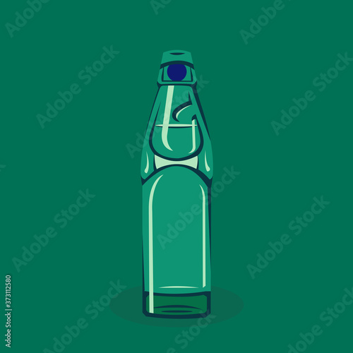 Old style soda bottle isolated