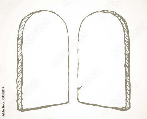 Tablets with 10 commandments. Vector drawing
