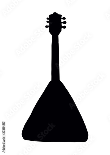 Old Russian balalaika. Vector drawing