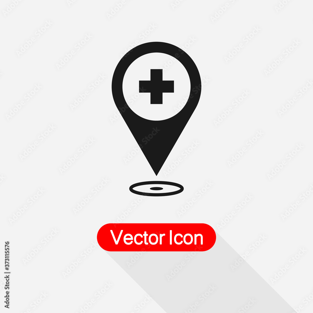 Obraz premium Medical Map Pointer Icon vector illustration Eps10