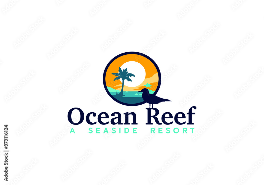 Travel logo, Hotel logo, Travelling logo, Tourism logo, Adventure logo, Business logo, Logo design, Ocean resort logo