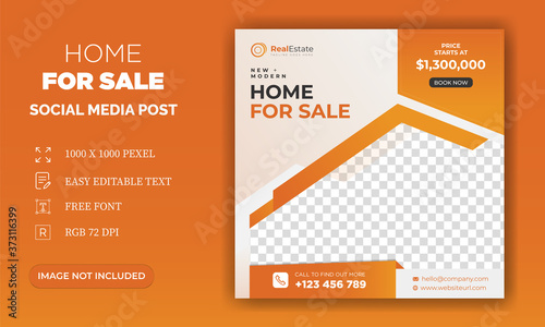 Real estate home sale social media post 
banner template or Instagram post or flyer Design