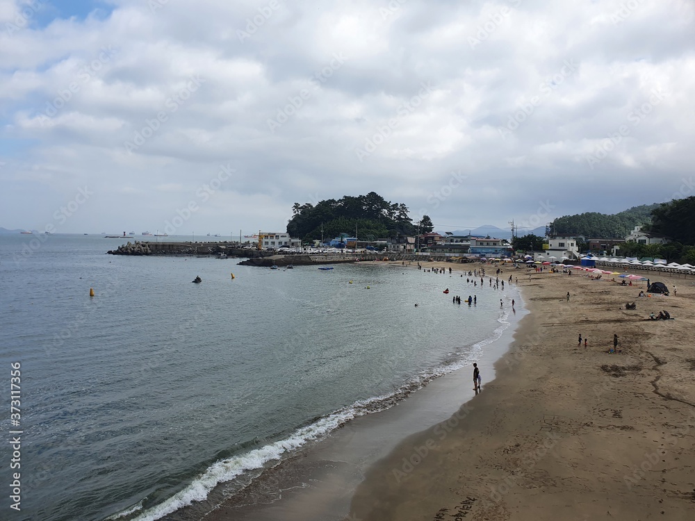 Yeosu-si, Jeollanam-do, South Korea - 24th July 2020 : Scenery of Mosageum Beach nearby Manseongri