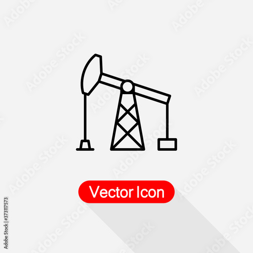 Oil Rig Icon Oil Pump Icon, Oil Pump Logo Vector Illustration Eps10