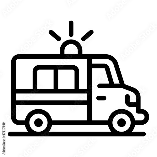 Ambulance icon. Outline ambulance vector icon for web design isolated on white background