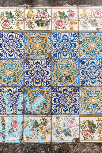 Aged Tiles (Azulejos) In Dereliction, Braga, Portugal