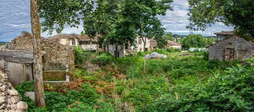 Panorama Of Deserted Quinta (Estate), With Multiple Buildings And Overgrowth Greenery, Braga, Portugal