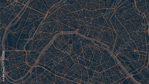 Detailed vector map of Paris, France