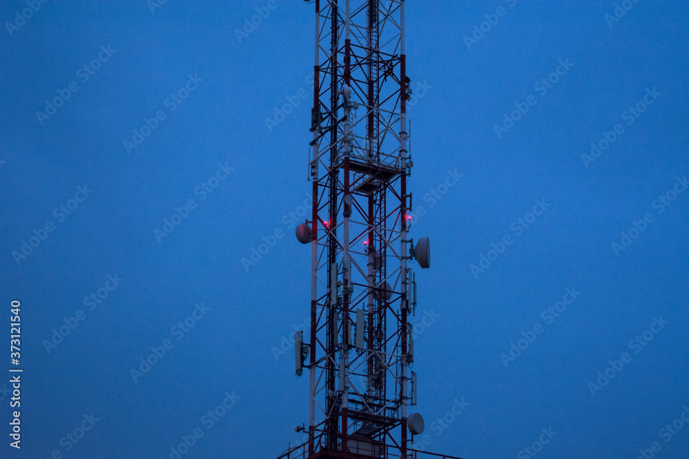 Telecommunication pole at dusk Telecommunication pole at dusk