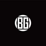 B G initial logo modern isolated with circle template