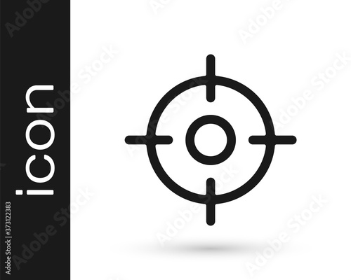 Grey Target sport icon isolated on white background. Clean target with numbers for shooting range or shooting. Vector Illustration.