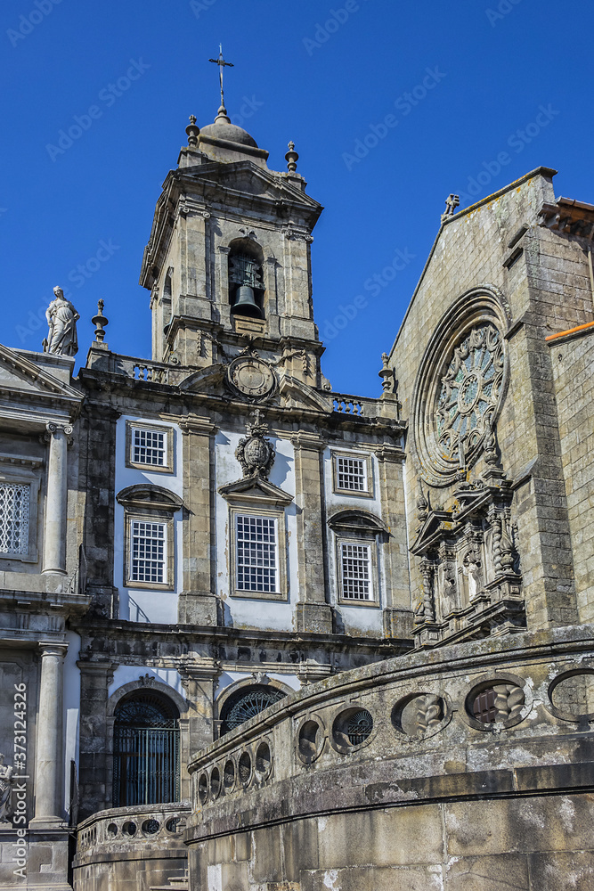 Architectural fragments of Porto Church of Saint Francis (Igreja de Sao Francisco, 1410) - a fine example of Gothic architecture in the city. Porto, Portugal.
