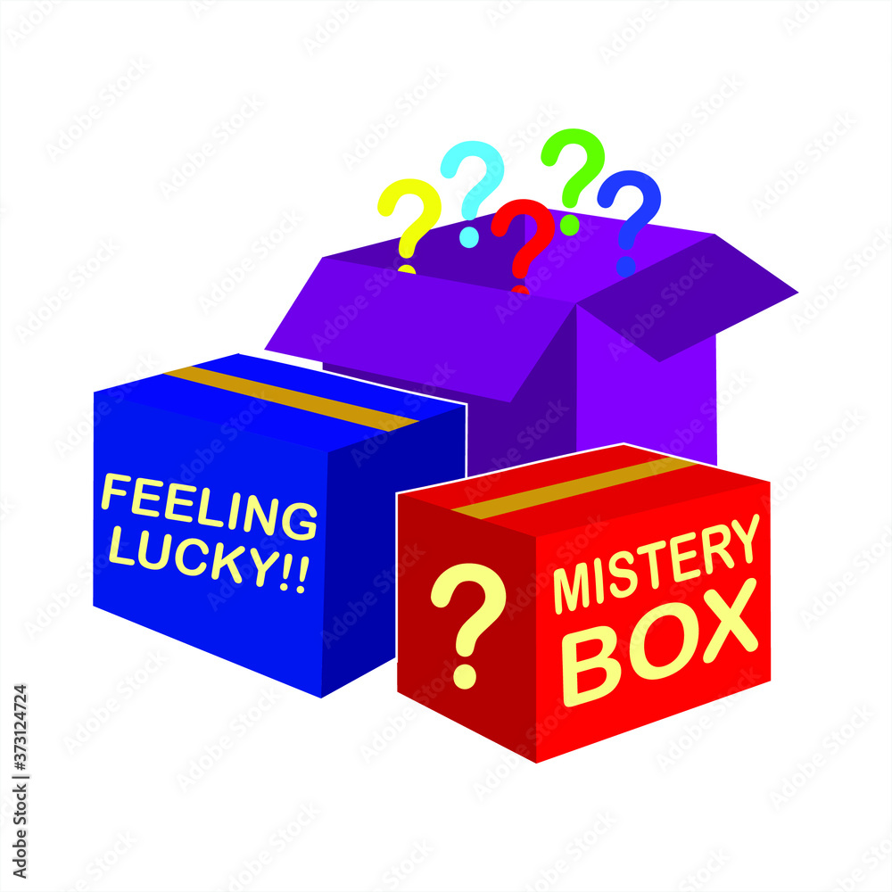 colorful mistery box, carton, sale, discount, question, promotion colorful mistery box, carton, sale, discount, question, promotion