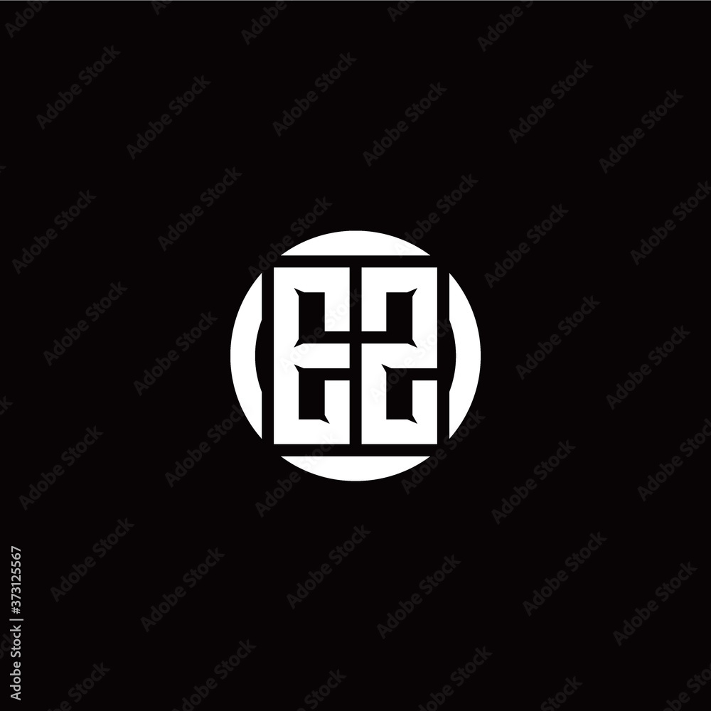E Z initial logo modern isolated with circle template